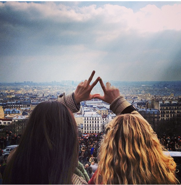 Erin and I "throwing what we know" over Montmartre
